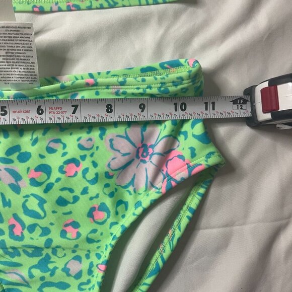 Art class for Girls Floral Green Bikini Set M (8) - Swimwear with tropical print - Picture 3 of 6